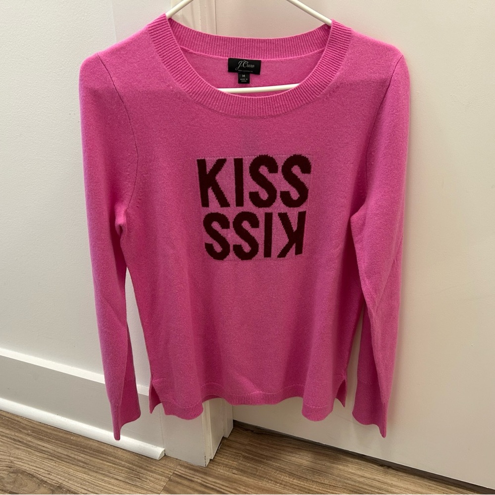 Pink Sweater with 'KISS' Design